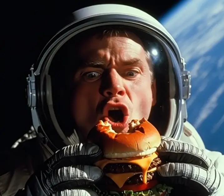 what happens if you take you helmet off in space and eat a burger